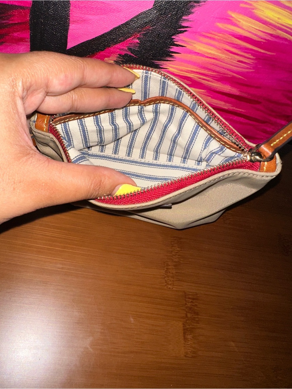 Dooney and Bourke Tan Wristlet Pouch - Picture 5 of 8